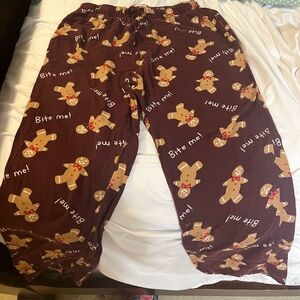 Old Navy Pajama Bottoms - Gingerbread Print